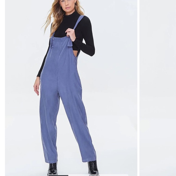 Forever 21 nwt twill overalls Grey blue small - Picture 5 of 9